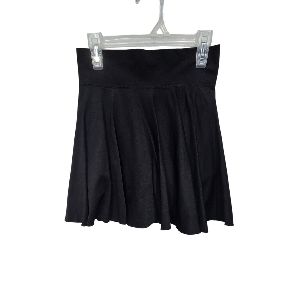 OQQ Athletic Skort Women M Black High Waisted Pleated Tennis Mini Skirt